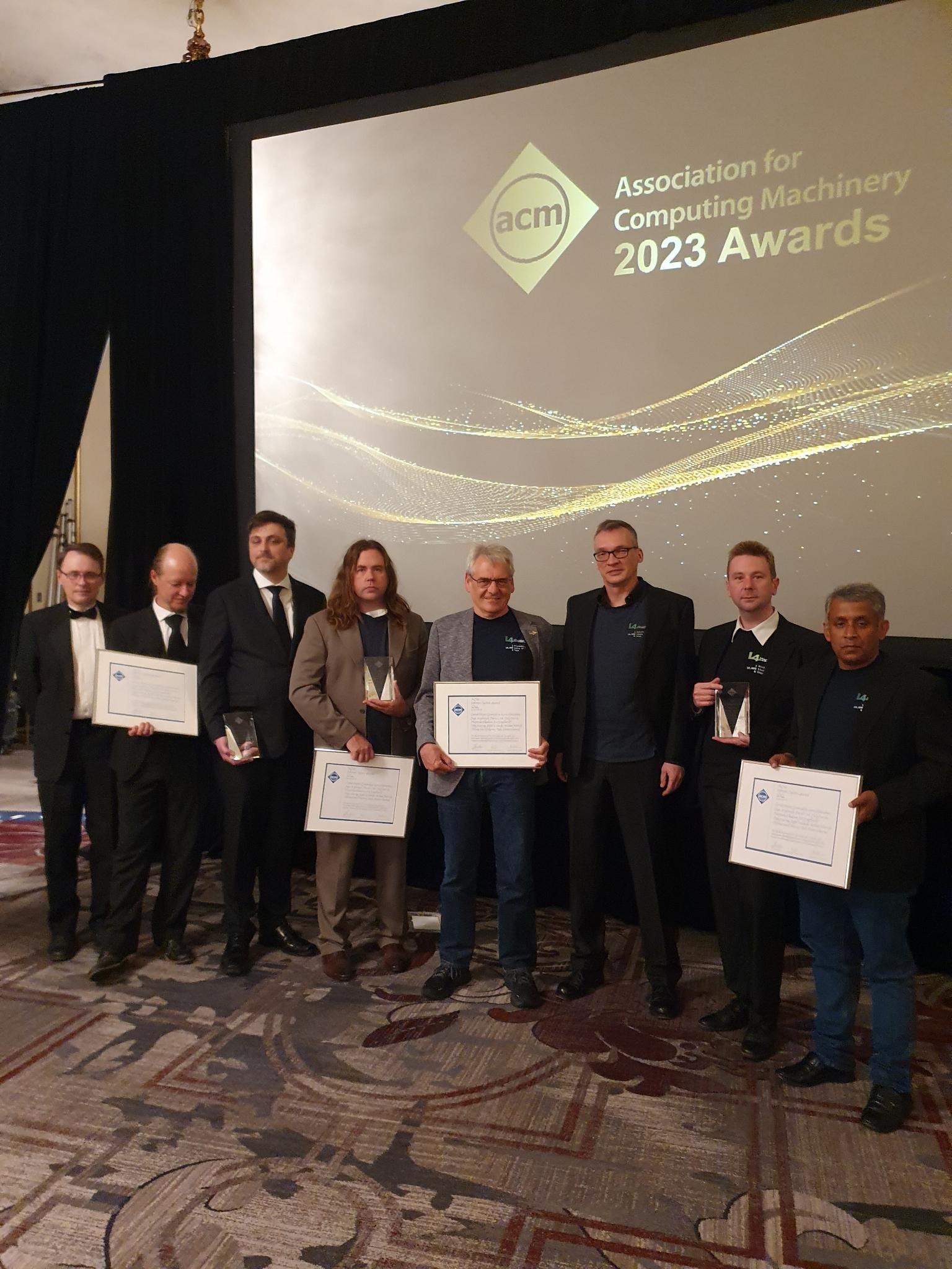 Some of the team receiving the ACM SSA award